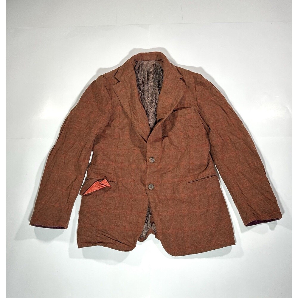 Vintage 1940s 1950s Men’s Blazer Jacket Wool Coat Brown 2 Button Front USA RARE